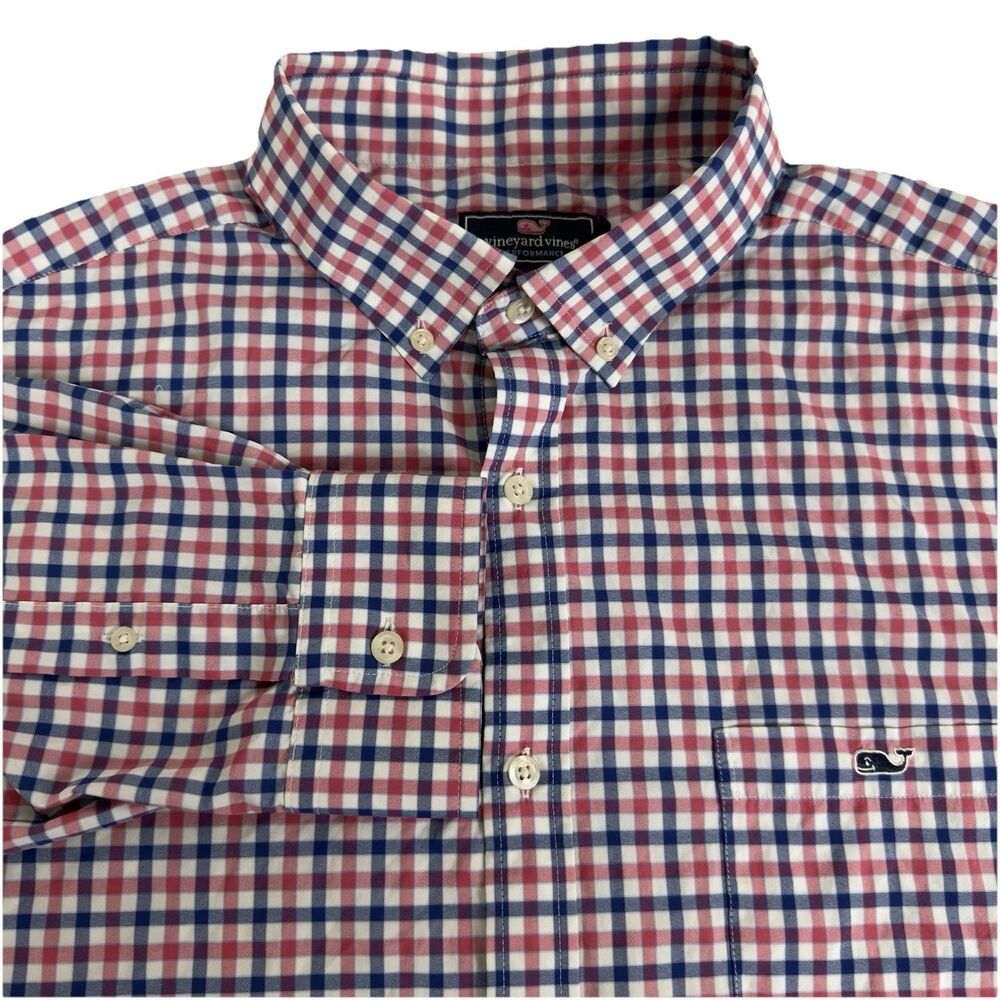 Vineyard Vines Performance Classic Fit Tucker Shirt Men’s 2XL Gingham Preppy